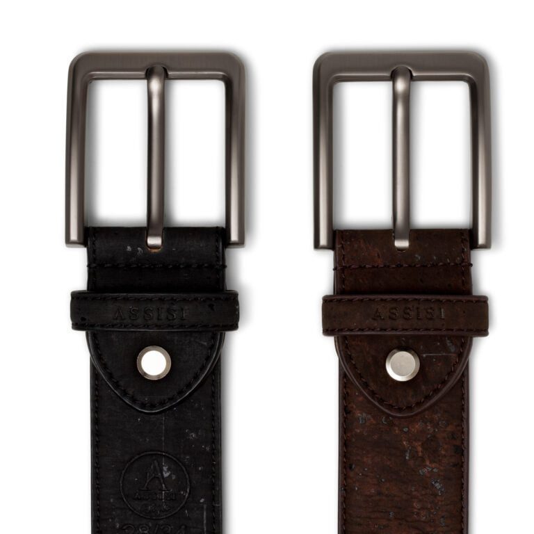 Black and brown vegan belts
