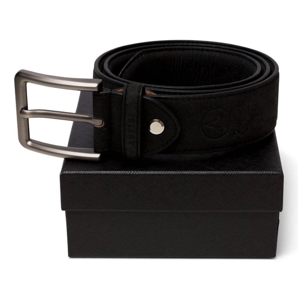 Gifts for vegans - black cork belt for men