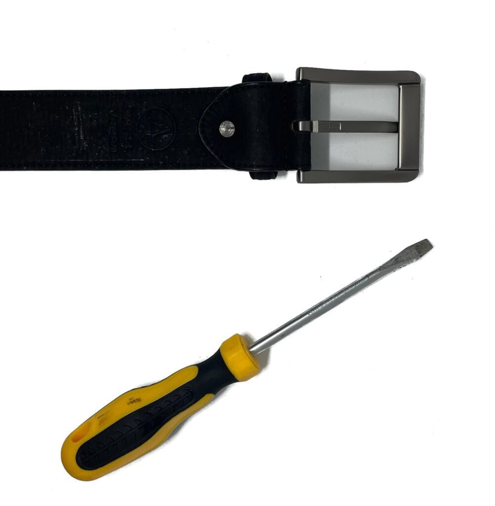 Cork belt and screwdriver