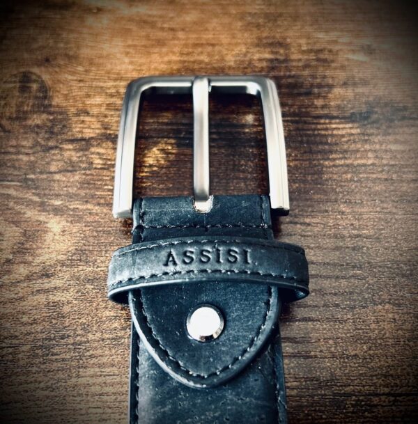 black cork belt for vegan men
