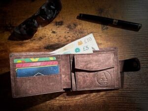 brown vegan wallets for men