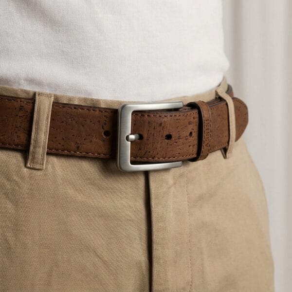 brown vegan cork belt for men brown vegan cork belt for men