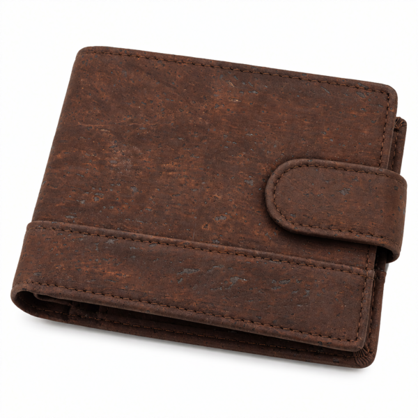 cork wallet for men - vegan wallet - natural cork bifold - 3rd anniversary, 5th anniversary gift