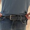 black vegan belt for jeans