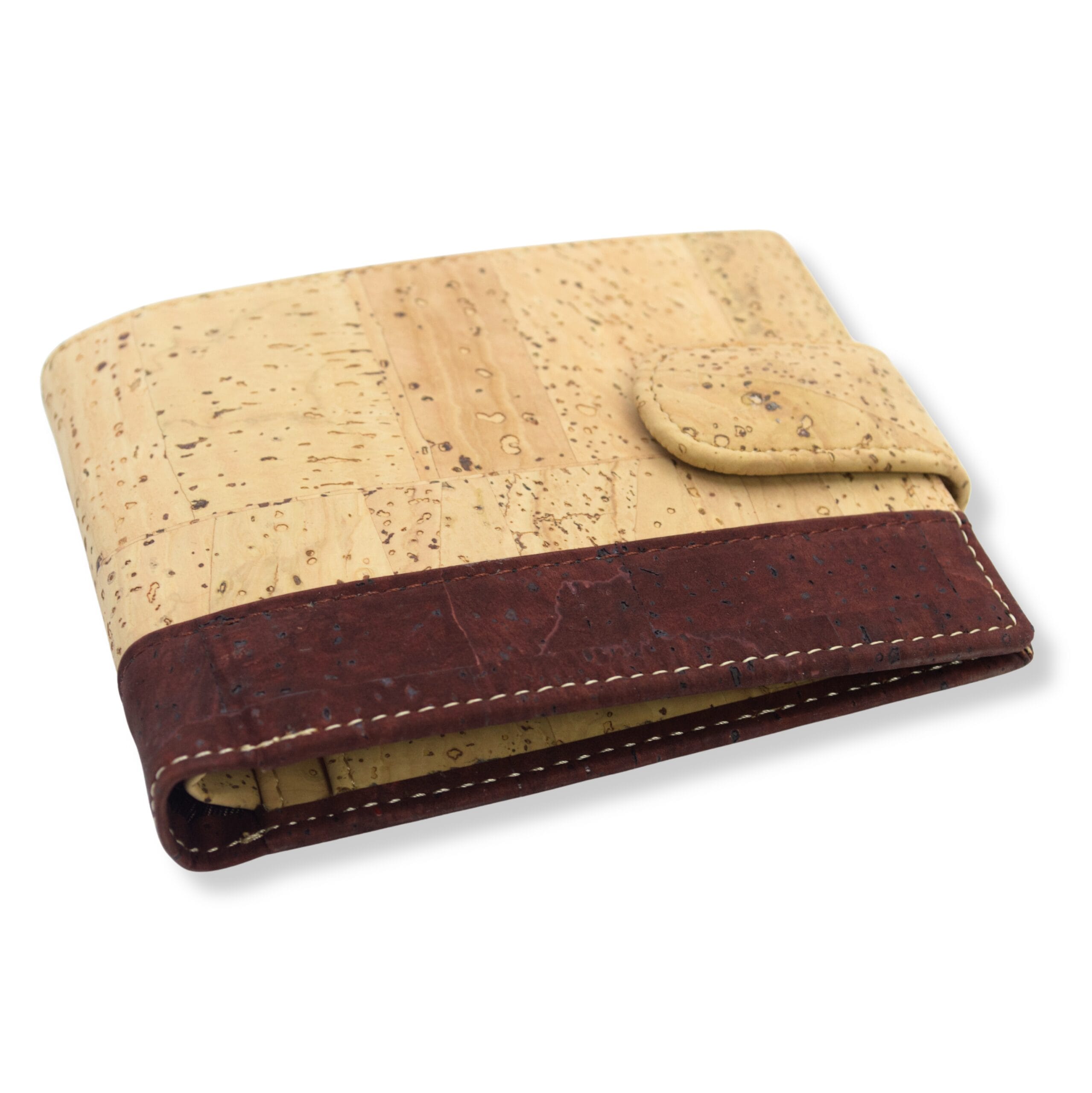 two tone vegan cork wallet rfid