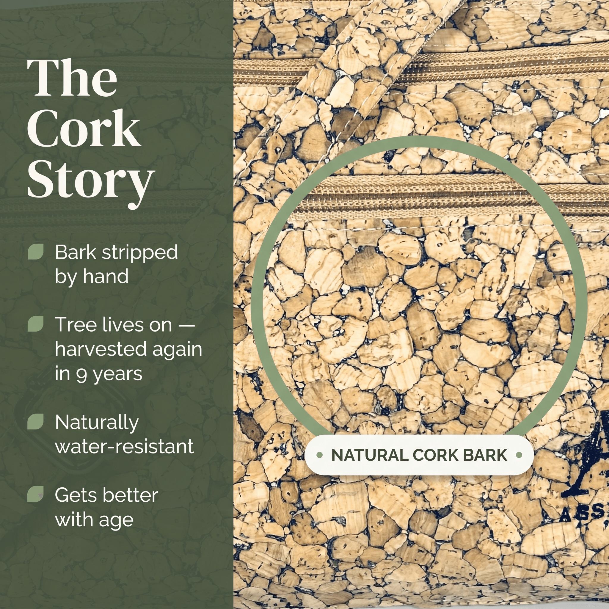 natural cork crossbody handbag