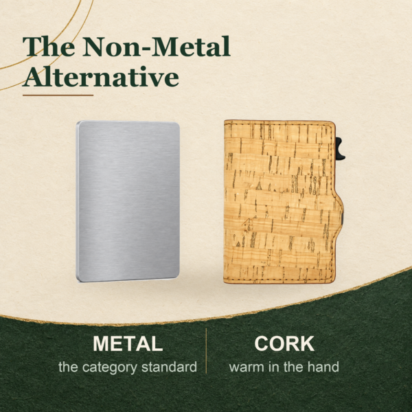 minimalist cork vegan pop up card wallet 3rd 5th anniversary
