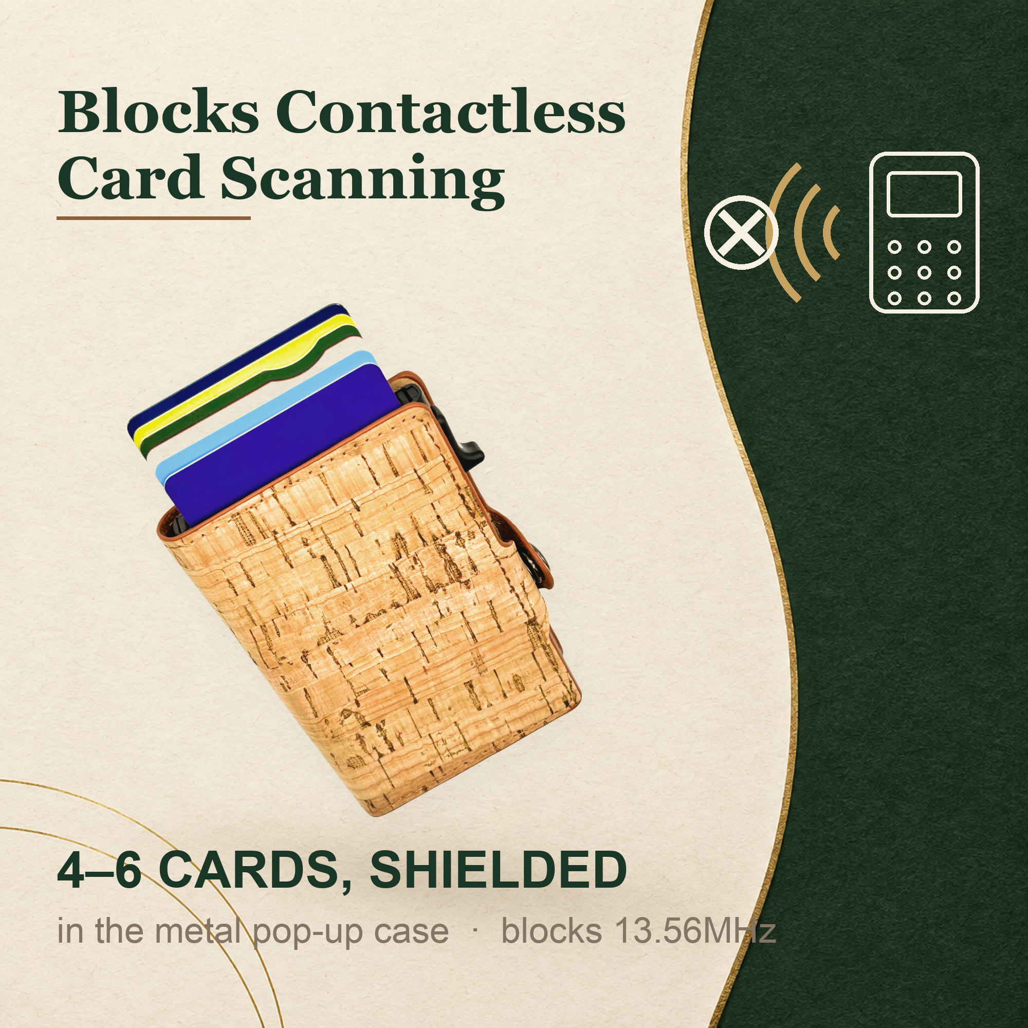 minimalist cork vegan pop up card wallet 3rd 5th anniversary