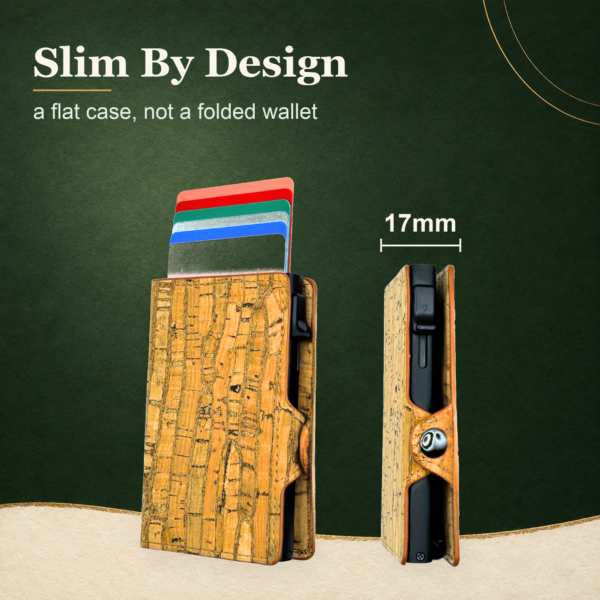 cork card holder, cork card wallet, vegan card holder, vegan card wallet, pop up card wallet