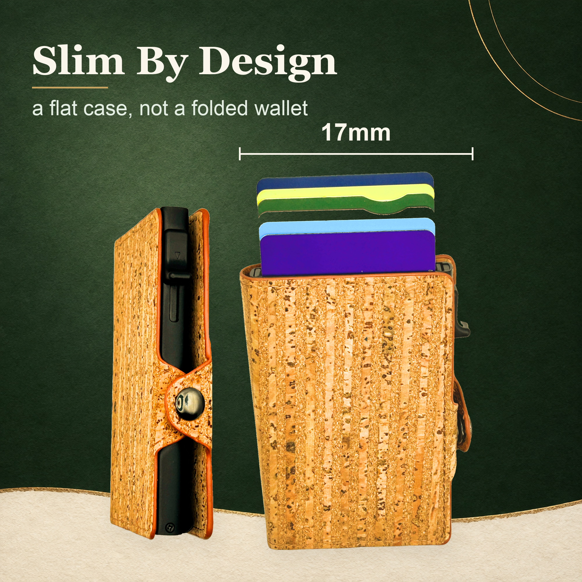 minimalist cork vegan pop up card wallet 3rd 5th anniversary