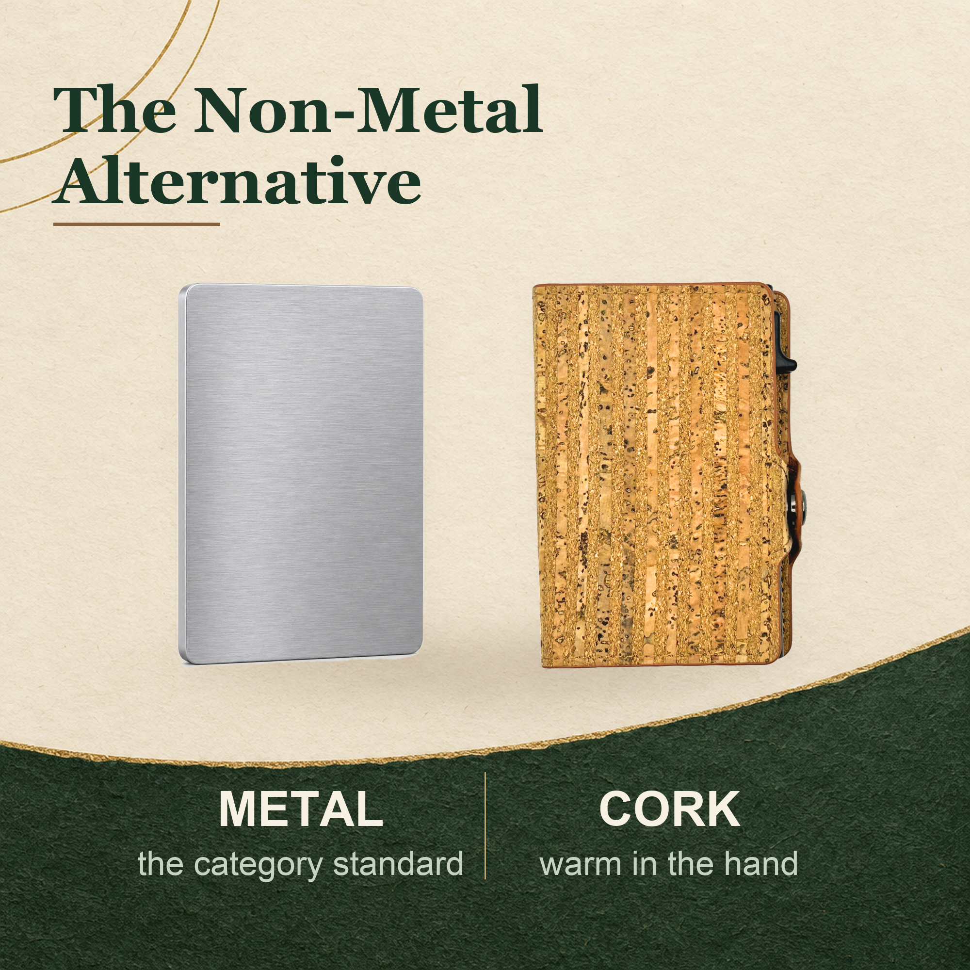 minimalist cork vegan pop up card wallet 3rd 5th anniversary