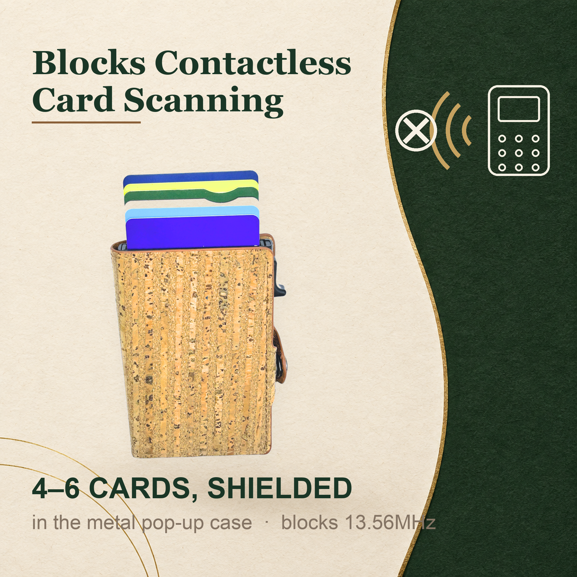 minimalist cork vegan pop up card wallet 3rd 5th anniversary