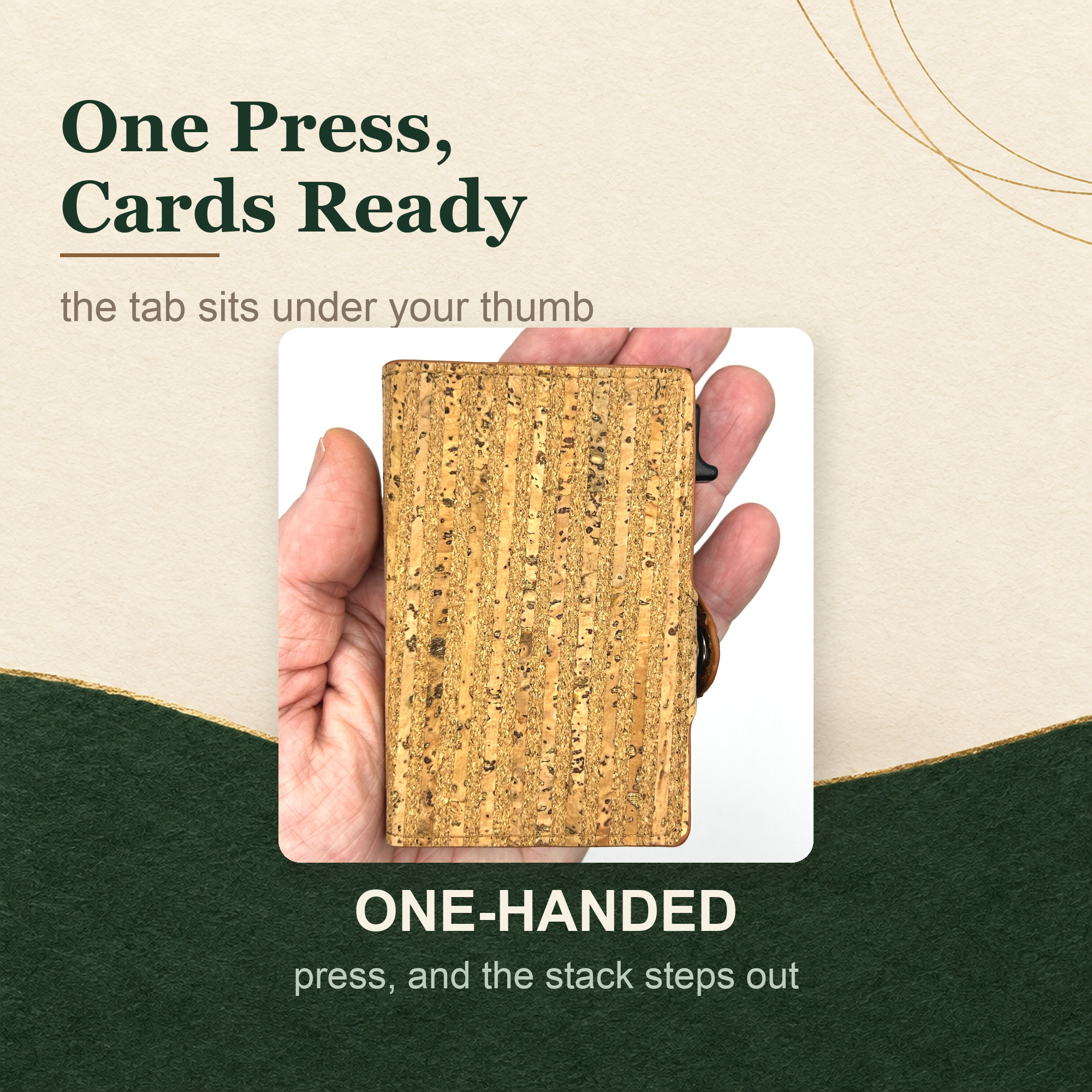 minimalist cork vegan pop up card wallet 3rd 5th anniversary