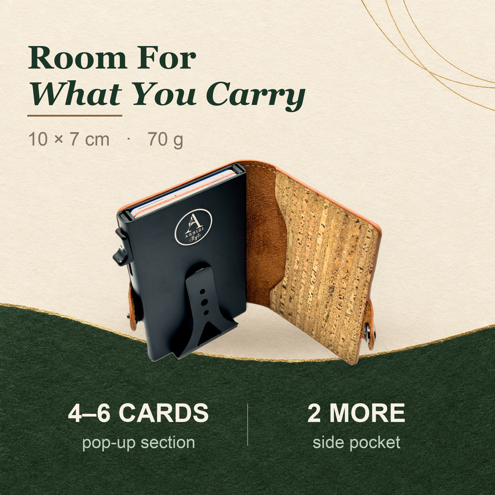 minimalist cork vegan pop up card wallet 3rd 5th anniversary