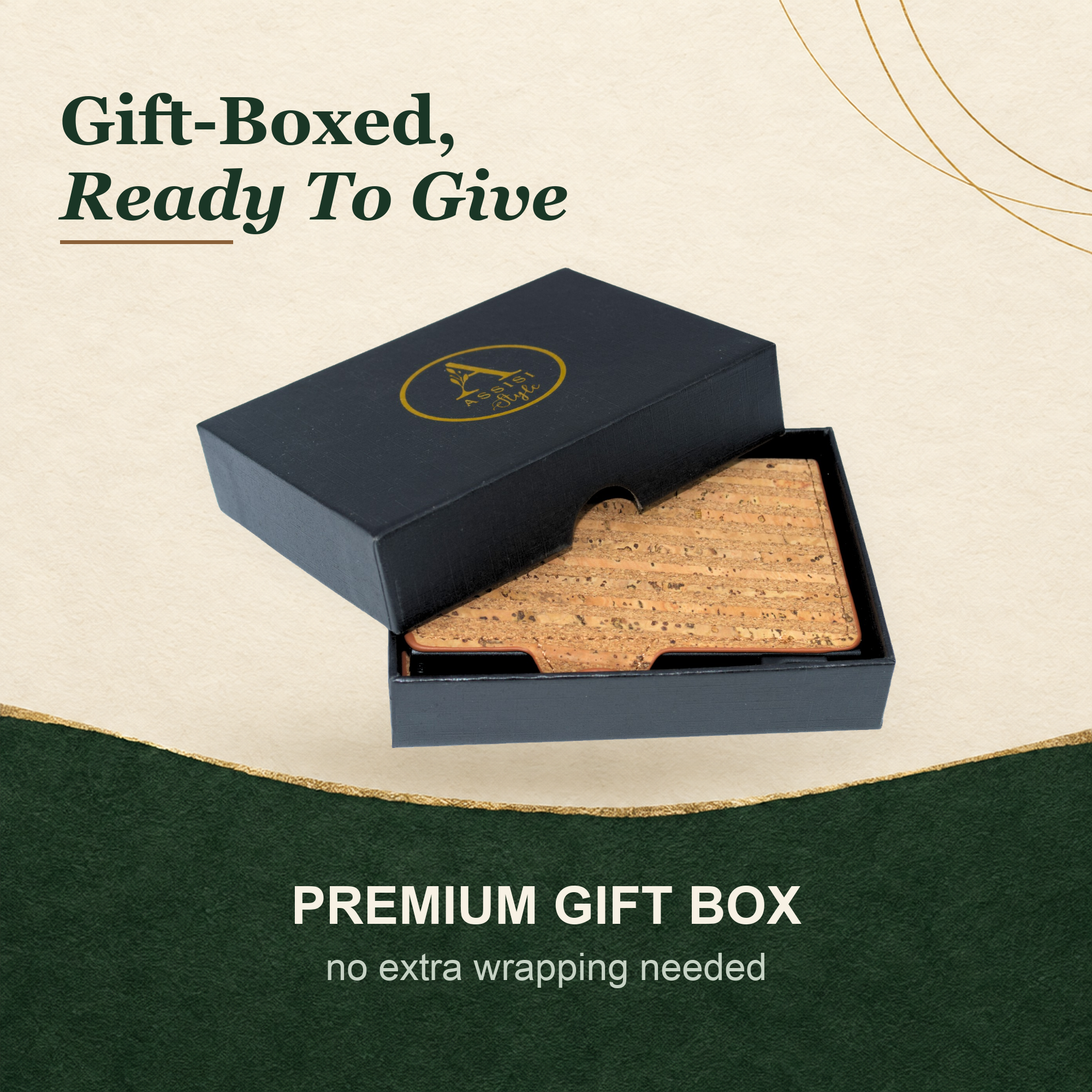 minimalist cork vegan pop up card wallet 3rd 5th anniversary