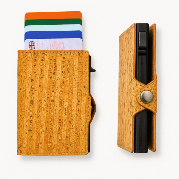 striped cork card holder by Assisi Style