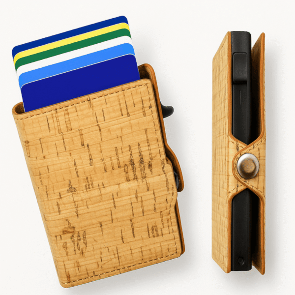 natural cork pop up card holder