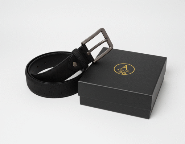 Black cork belt for jeans