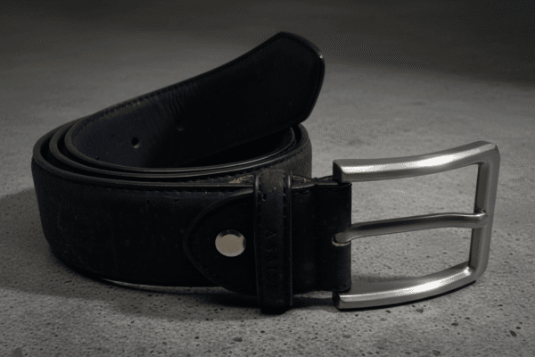 black casual vegan belt