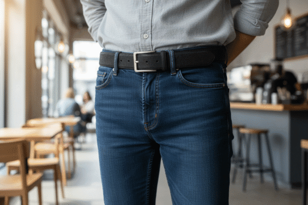 black vegan belt for men