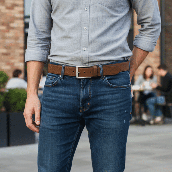 brown cork belt for jeans
