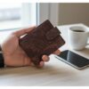 brown vegan wallet for men