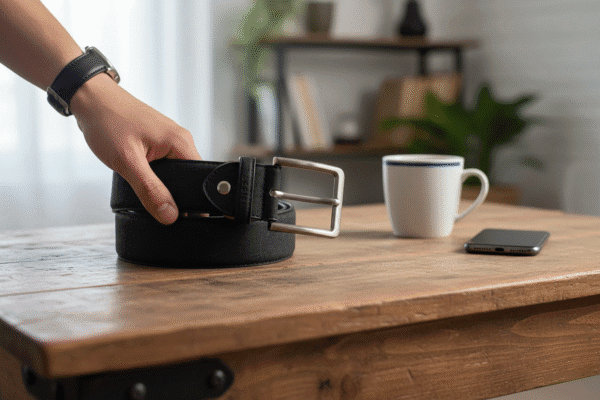 black vegan belt for jeans