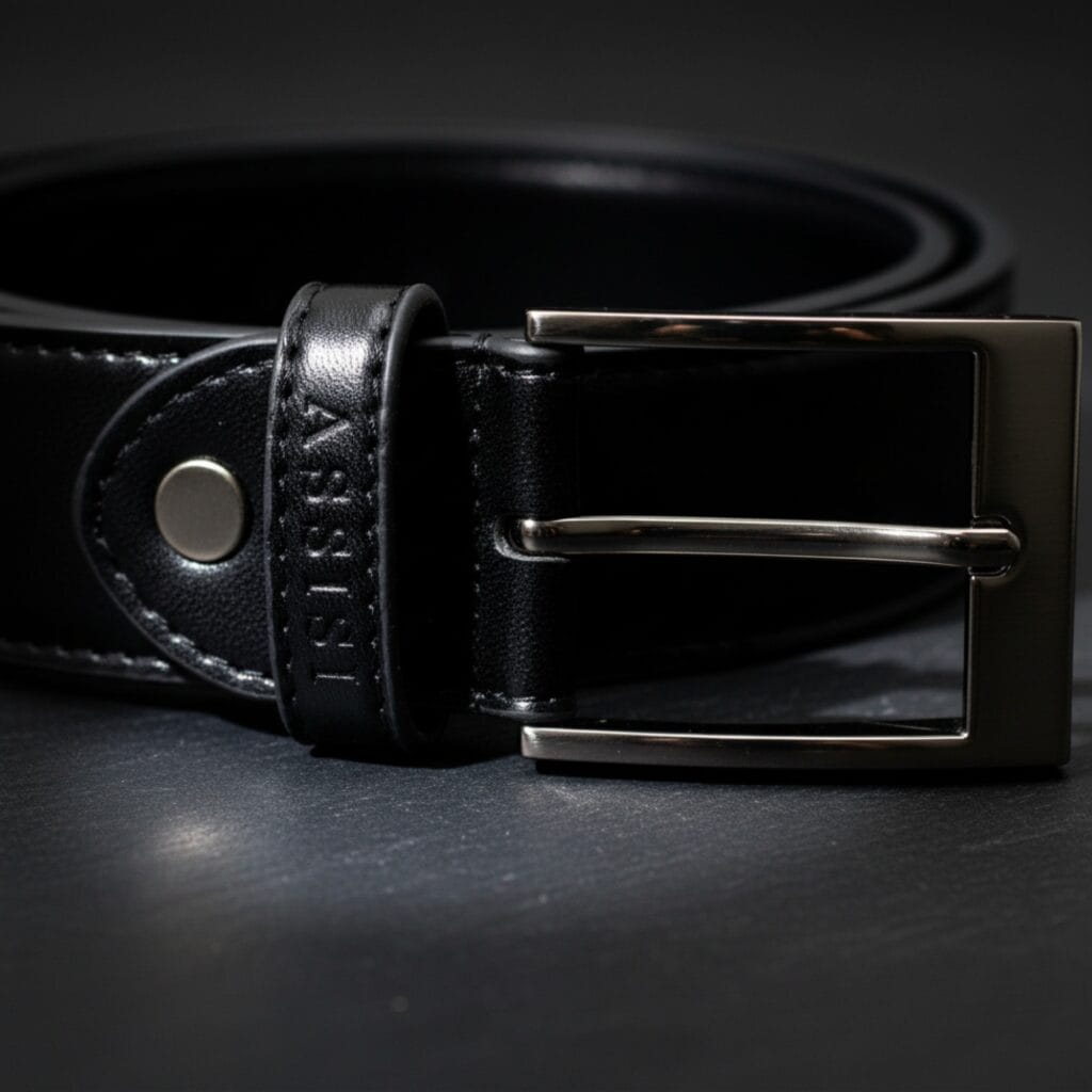 Black non leather belt for men and women