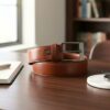 brown vegan belt for men