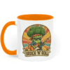 white & orange brock n roll vegan mug