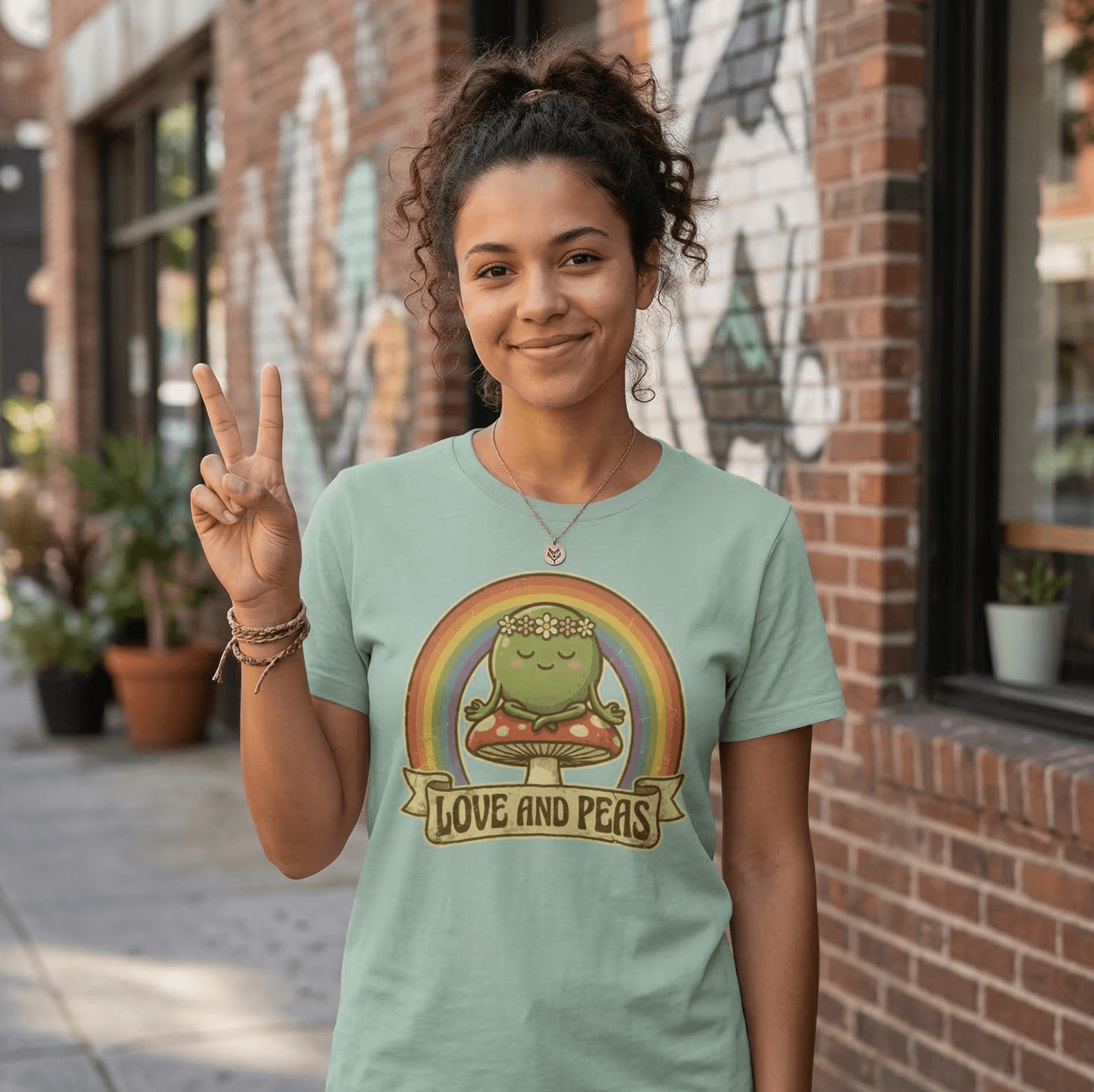 Love n Peas funny hippie pea shirt