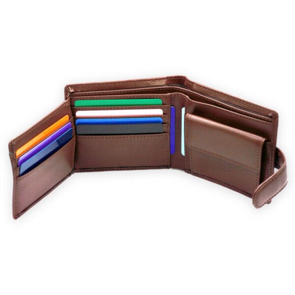 cactus leather trifold vegan wallet brown