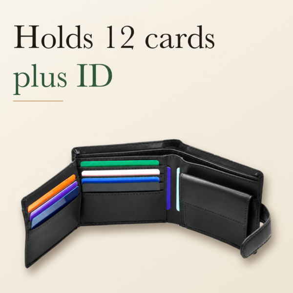 black cactus leather wallet trifold black cactus leather wallet trifold